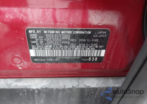 2023 Mitsubishi Outlander Phev Se S-Awc from USA, damaged, VIN JA4T5UA99PZ062497